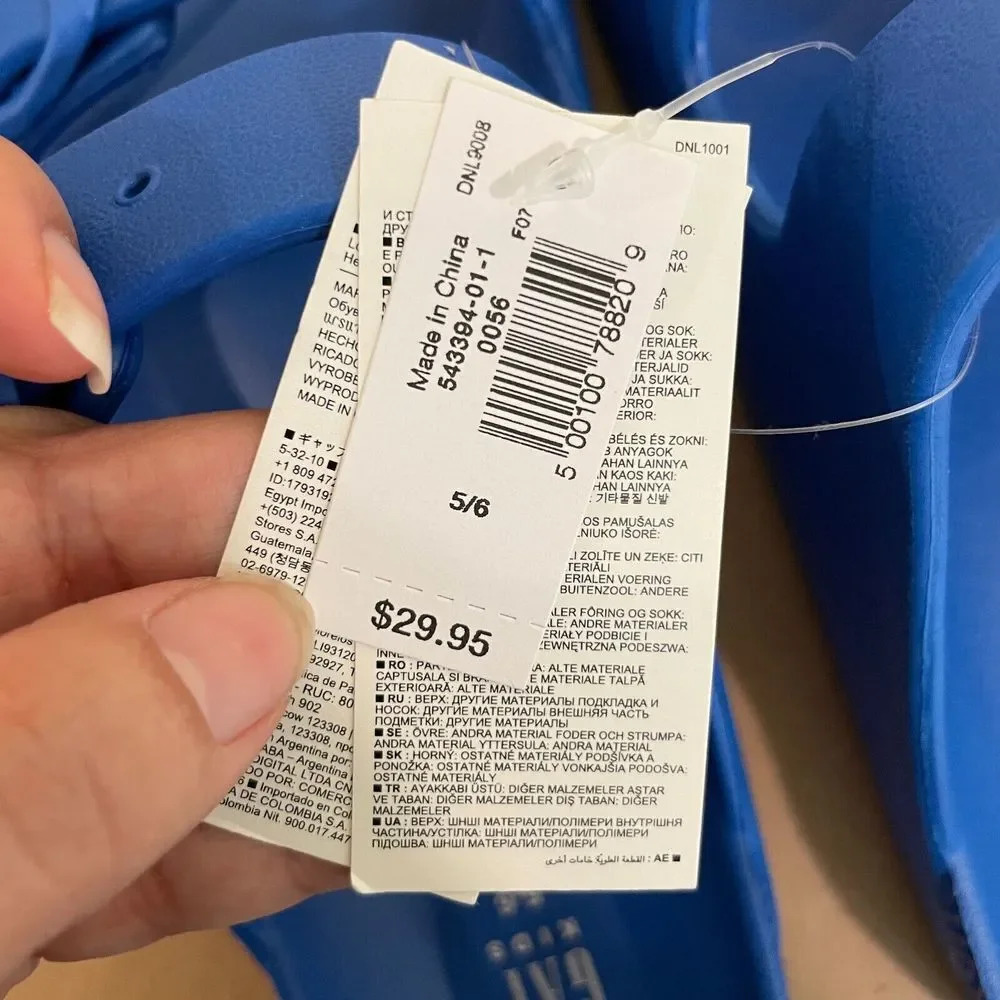 Gap Kids Buckle Slide-On Sandals 5/6 Blue Slip On Summer Lightweight Fun - Picture 6 of 7